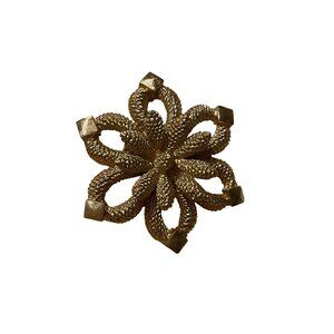 Monet Vintage Gold-Tone Floral Brooch Pin